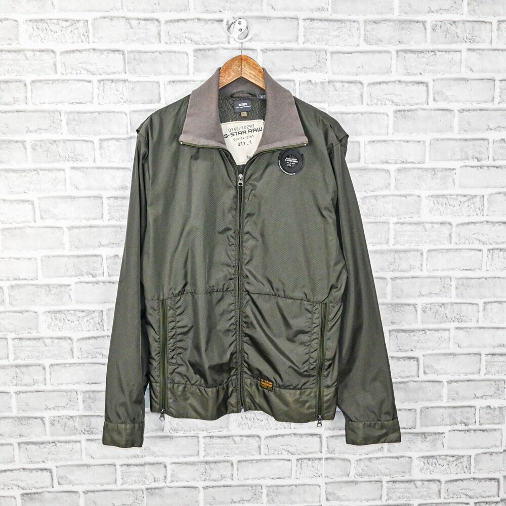 G Star RAW Men's Zip up Lightweight Jacket in olive Green size XL